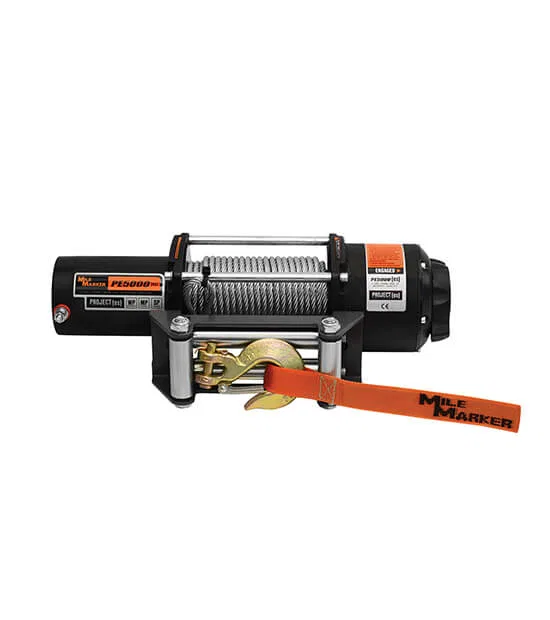 77-50120W – MILEMARKER Winch, Vehicle Mounted Waterproof UTV Winch 12 Volt Electric 5000 Pound Line Pull Capacity 50 ...